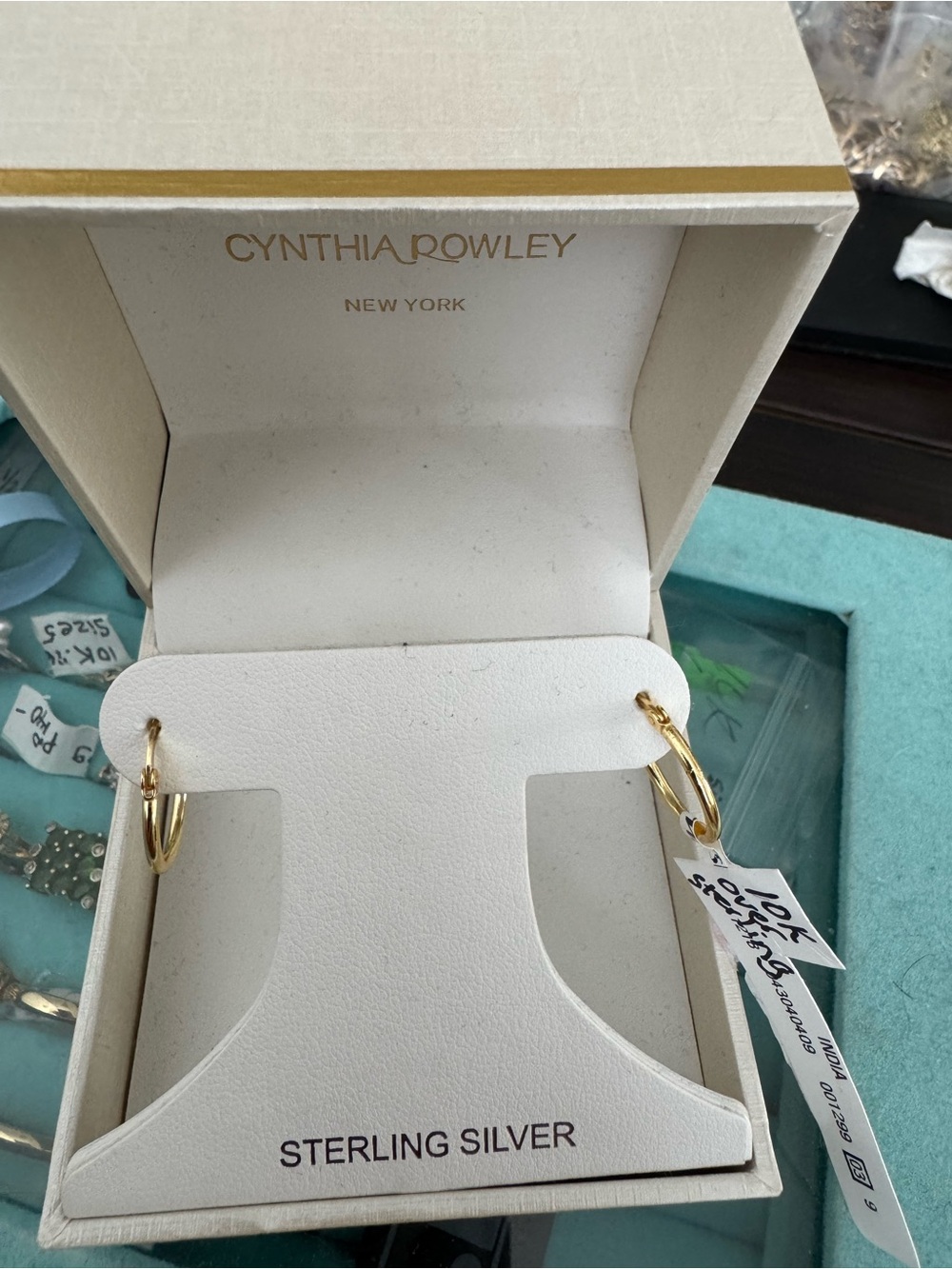 Cynthia Rowley Gold-Tone Sterling Silver Hoop Earrings many pairs price as mark